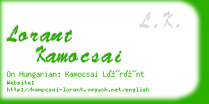 lorant kamocsai business card